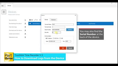 Device Configuration to Time Recorder via LAN .